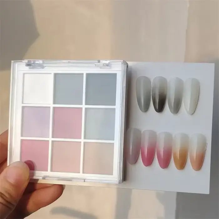 Couleurs solides tapotements ongles poudres UV vernis décoration miroitant Fine paillettes dégradé mat Pat Pat manucure