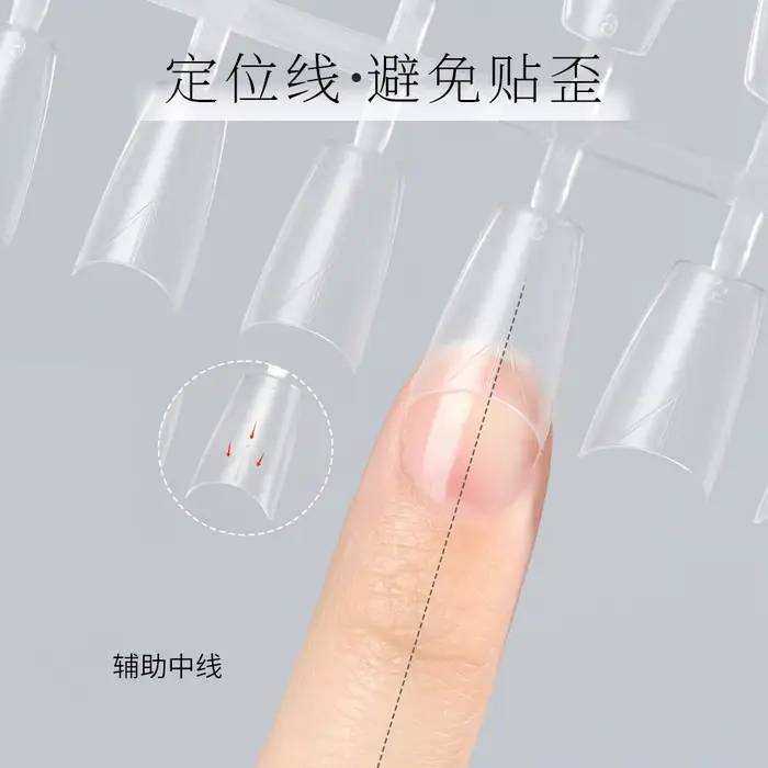 630 pièces pointes d'ongles de cercueil longs et transparents