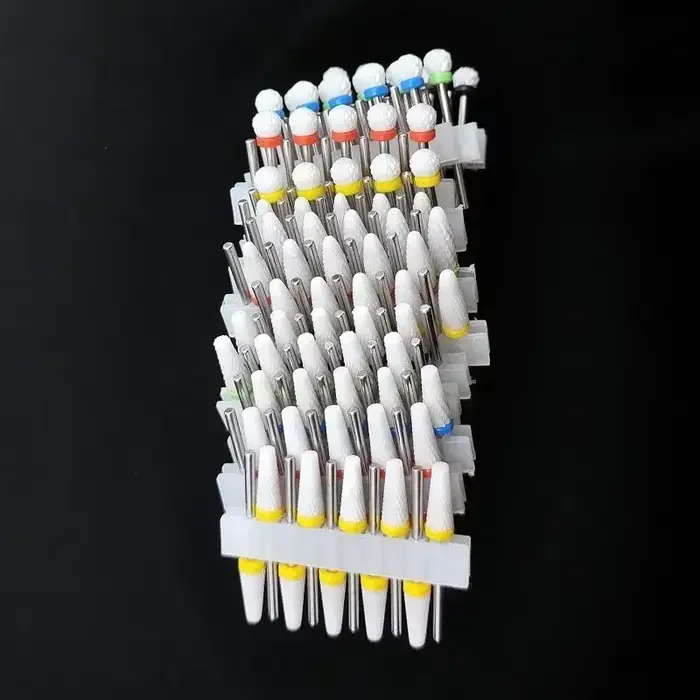 10 forets en céramique, fraises, accessoires de rectifieuse de vernis à ongles rotatifs, accessoires