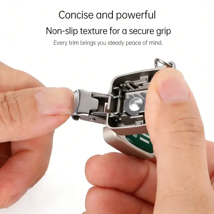 Coupe-ongles mignon avec rangement, en acier inoxydable, compact et portable, avec angle de lame, outil de manucure durable, 1 pièce