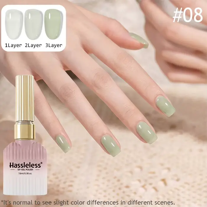 15ml Sans tracas # Gel nude matcha translucide 08