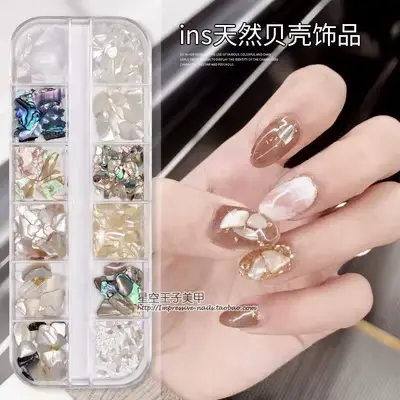 Nail Art Aurora coquille flocons ormeau ongles breloques 3D tranche irrégulière