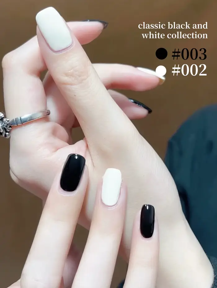 XEIJAYI 2 pièces 15 ml ensemble de vernis à ongles Gel noir et blanc