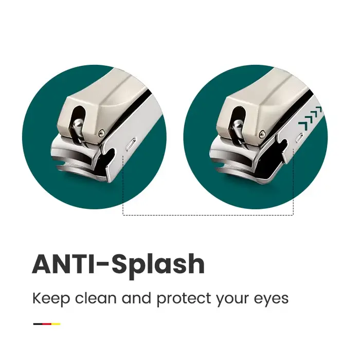【Design anti-éclaboussures】 Coupe-ongles professionnel en acier inoxydable – Outil de manucure bionique avec poignée ergonomique pour une utilisation en voyage à domicile