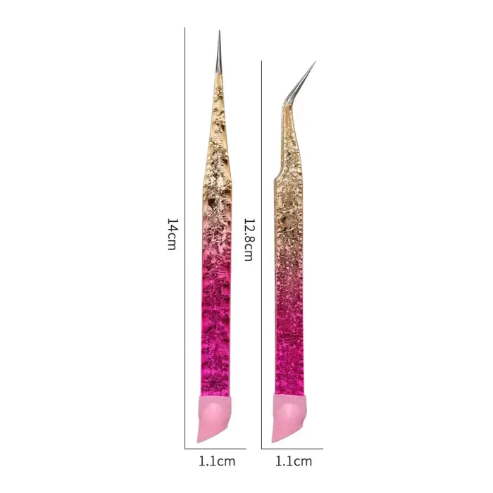 Pincettes à ongles en Silicone à Double extrémité avec tête de pressage, autocollants, pince de rama