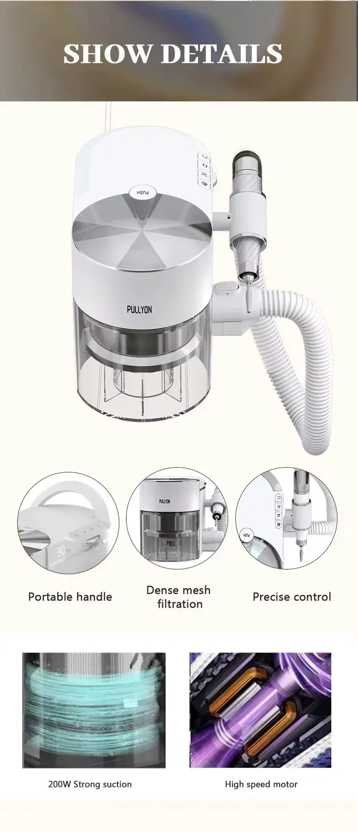 Polisseuse à ongles électrique 2-en-1 et aspirateur de poussière de bureau