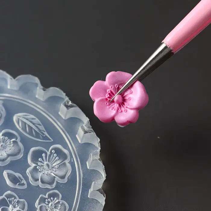Moule à ongles en Silicone, fleur Sakura de printemps, sculpture acrylique 3D, tulipe champignon, pl
