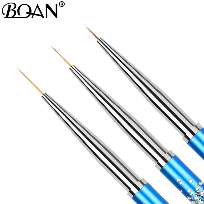 BQAN 7/9/11mm bleu Nail Art Liner pinceaux Gel ongles brosse Gel vernis