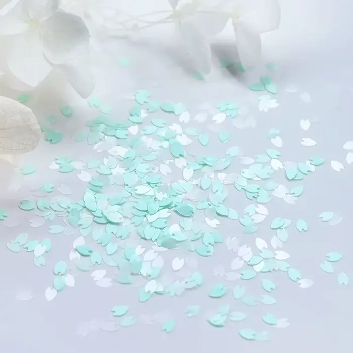 Rose Sakura fleur pétale Nail Art paillettes décorations fleurs de cerisier tranche holographique