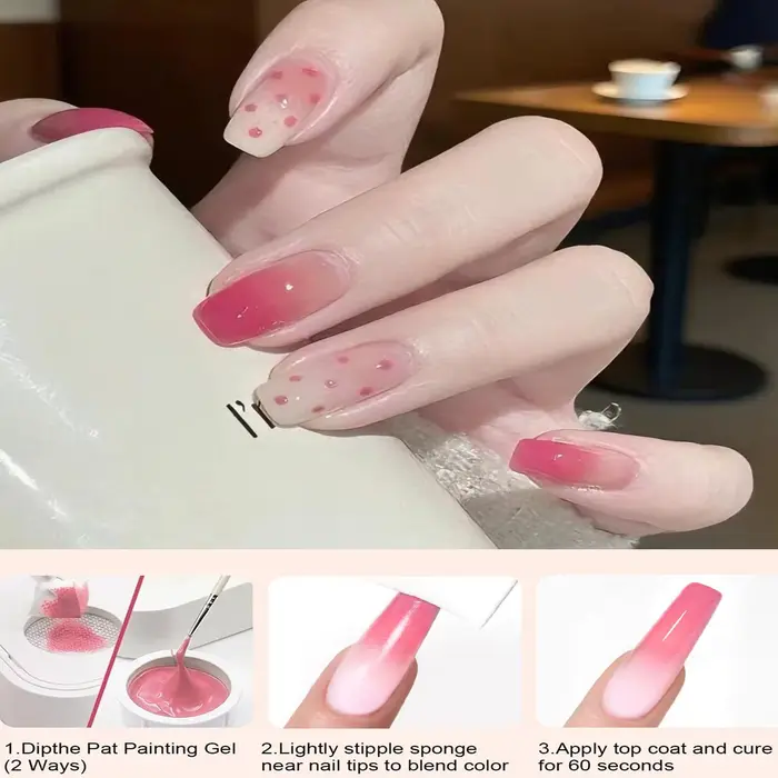 Gel compact six couleurs pour coussinets à ongles