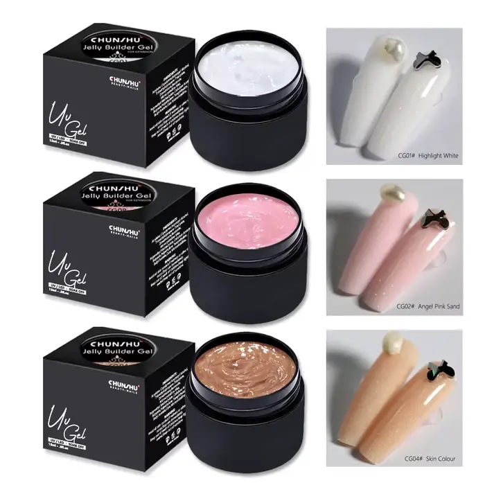 CHUNSHU gelée constructeur ongles Gel paillettes dur Gel Extension par formes d'ongles