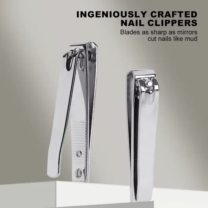 Coupe-ongles professionnel en métal, coupe-ongles avec lime à ongles, outils de manucure tranchants 