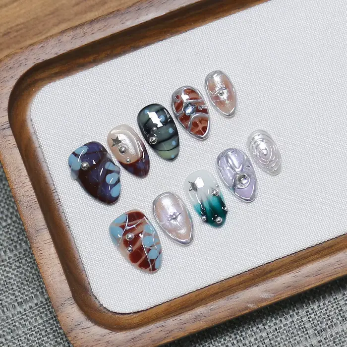 10 pièces de faux ongles en coquille d'étoile