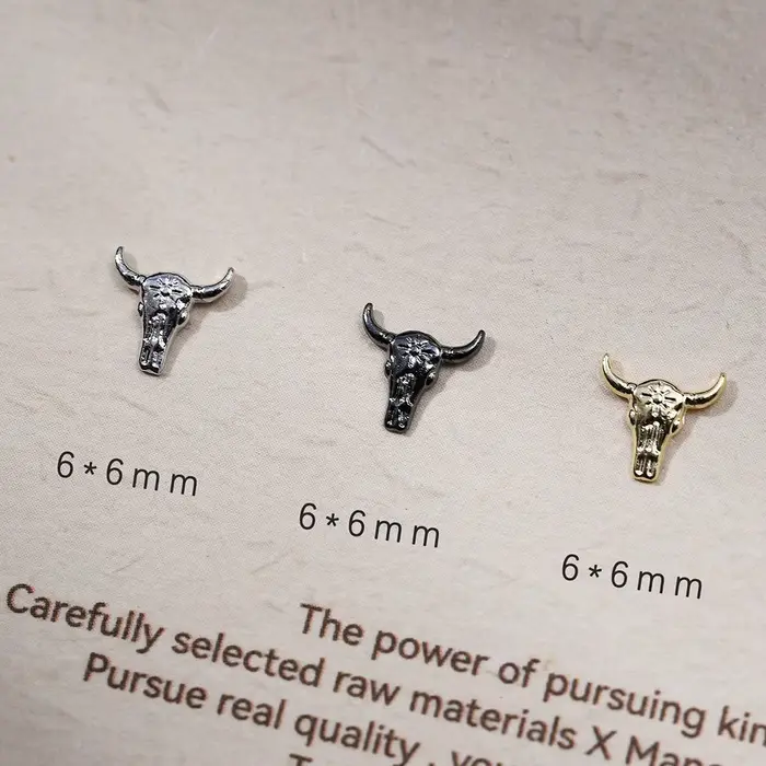 Mélange de breloques pour ongles Cowboy occidental, 30 pièces, décorations d'ongles rétro tête de ta