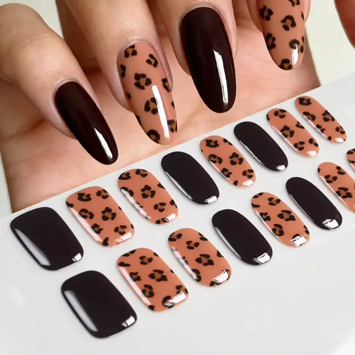 Autocollants pour ongles en gel UV semi-durcis à motif fleur de cerisier rose