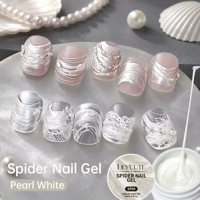 LILYCUTE 8ml Gel à ongles pailleté effet araignée
