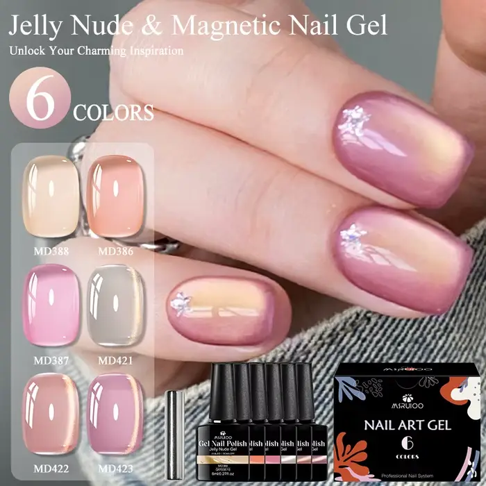 Ensemble de 7 gels magnétiques pour ongles