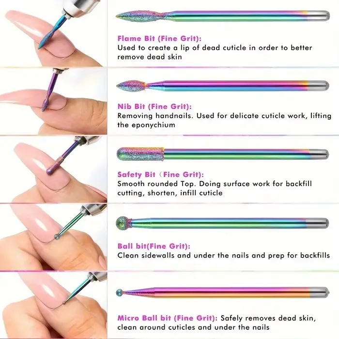 Jeu de forets à ongles professionnels en céramique, lime à ongles électrique pour manucure, pour ong