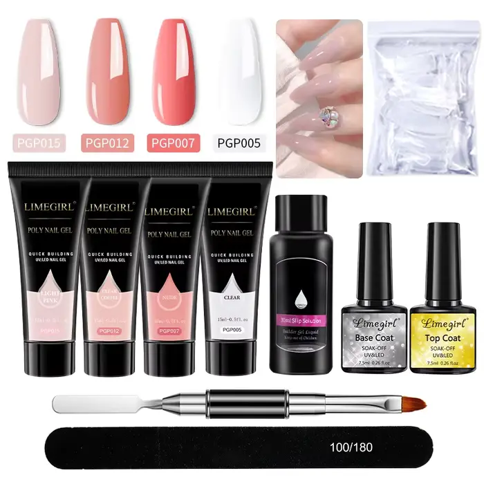 Kit de Nail Art LIMEGIRL : Gel Poly Extension