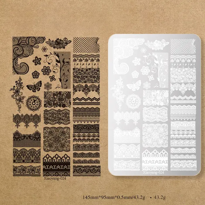 Pochoir de Stamping Métallique pour Nail Art 14