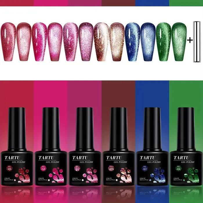 TARTU 6 pièces 8ml ensemble de vernis à ongles Gel oeil de chat