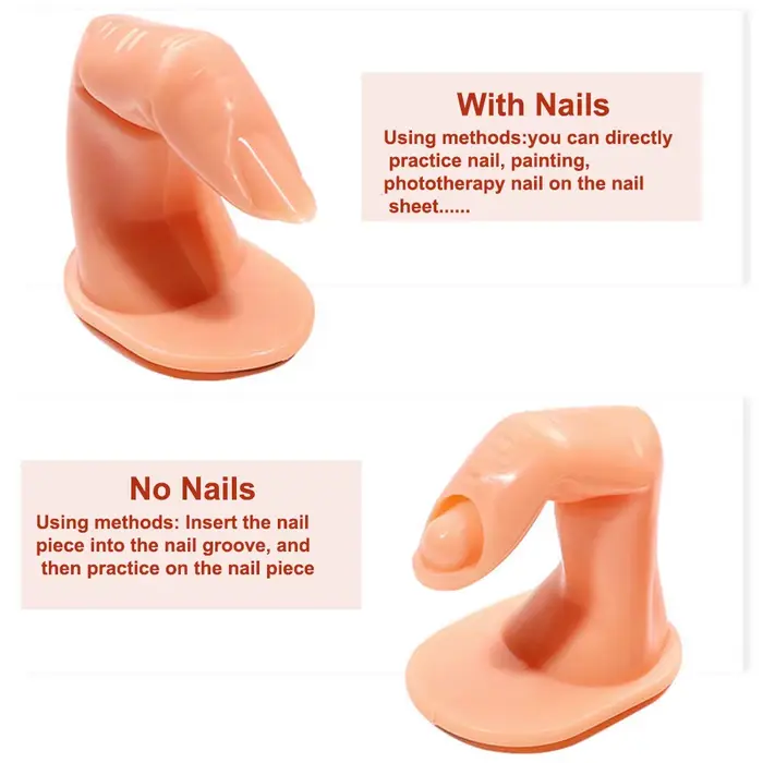 1 pièces en plastique doigt Mode manucure pratique doigt ongles mode débutants formation acrylique U