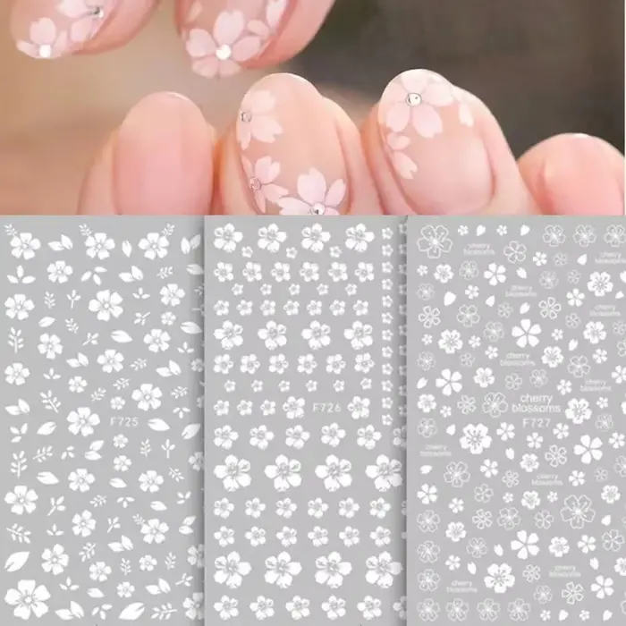 Autocollants pour ongles 3D fleur Sakura