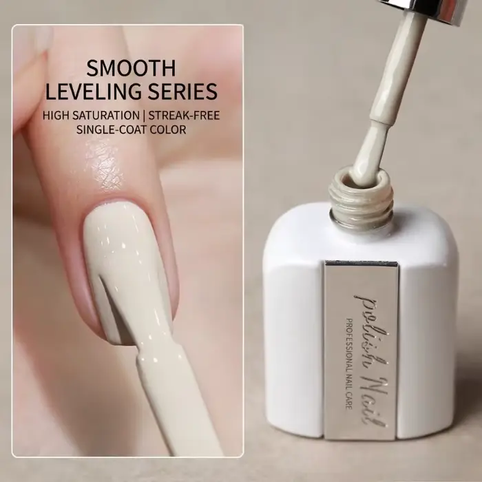 Nouvelle Arrivée Vernis à Ongles Gel Noir Pur Blanc Pur Effet Lissant Auto-nivelant Longue Durée Résistant aux Déchirures Éclaircissant la Peau