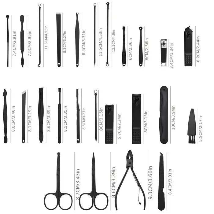 Kit de manucure professionnel en acier inoxydable avec étui portable