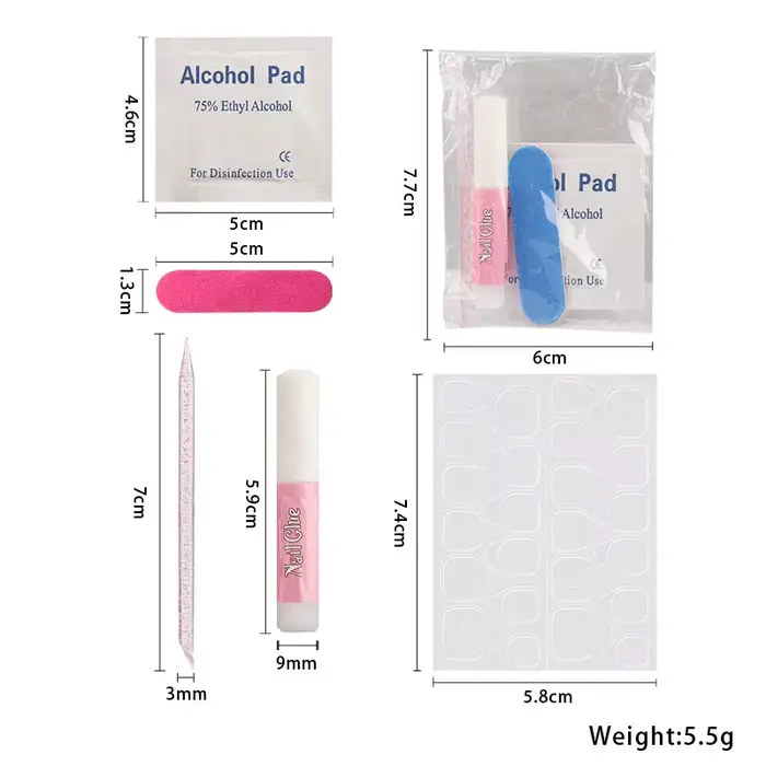 Kit d'outils pour ongles à presser 5 pièces