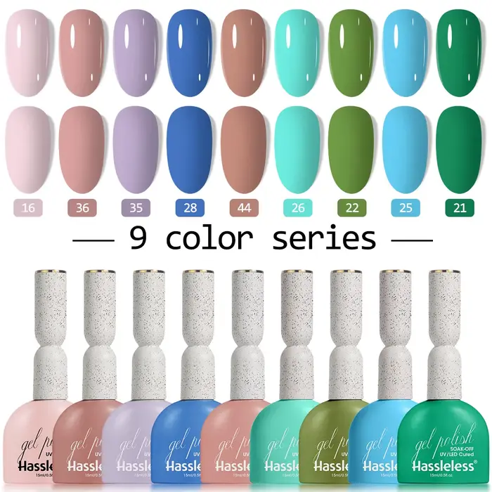 Ensemble de vernis à ongles en gel printemps/été, 9 couleurs, tendance et à la mode, vernis à ongles