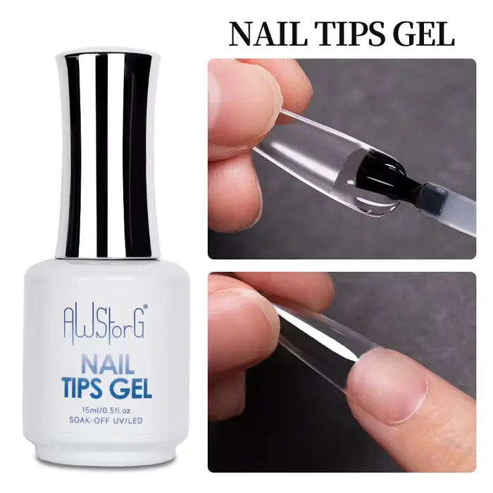 AWStorG 15ML ongles conseils colle Gel pour faux ongles conseils Extension rapide 3 en 1 fonction on