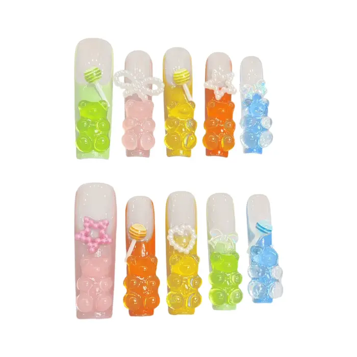 Faux ours à pression fait à la main pour femmes, couverture complète portable, faux ours en bonbons,