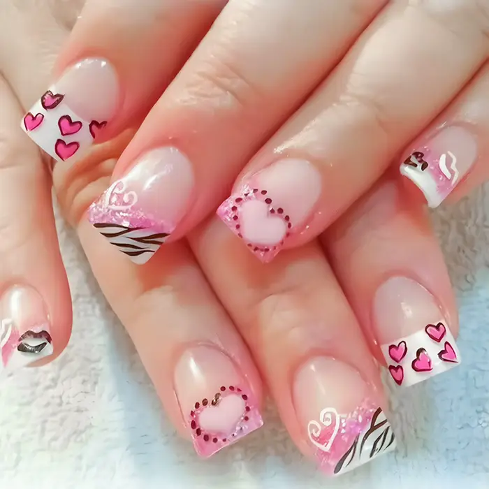 Y2K – faux ongles français noirs pour filles