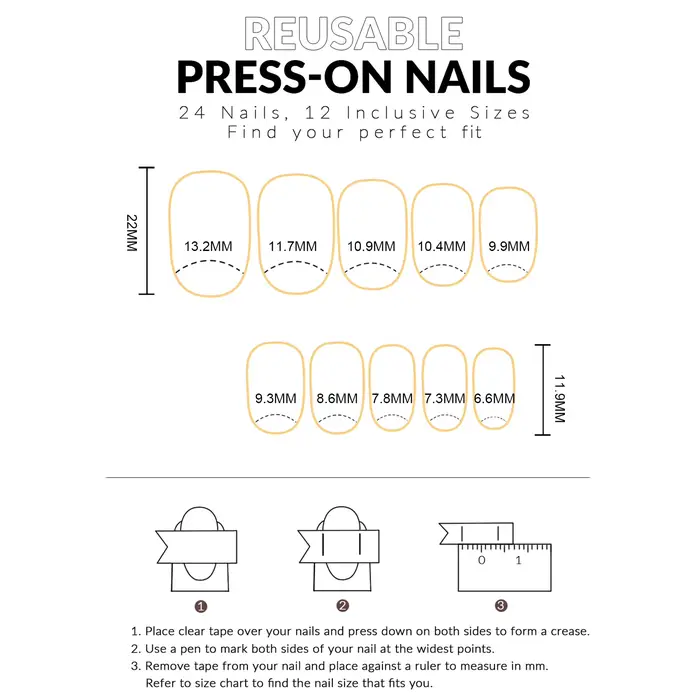24 faux ongles noirs de style français en forme d'amande