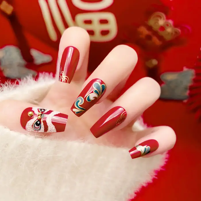 24 pièces doux mignon arc faux ongles avec cristal rose Design coréen