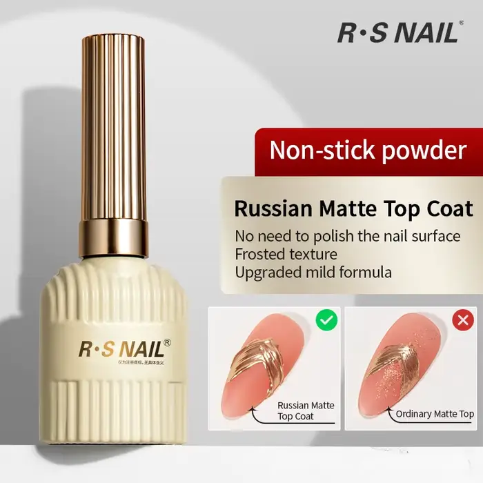 RS NAIL russe mat couche de finition Gel vernis à ongles 10g givré antiadhésif poudre tapis couche d