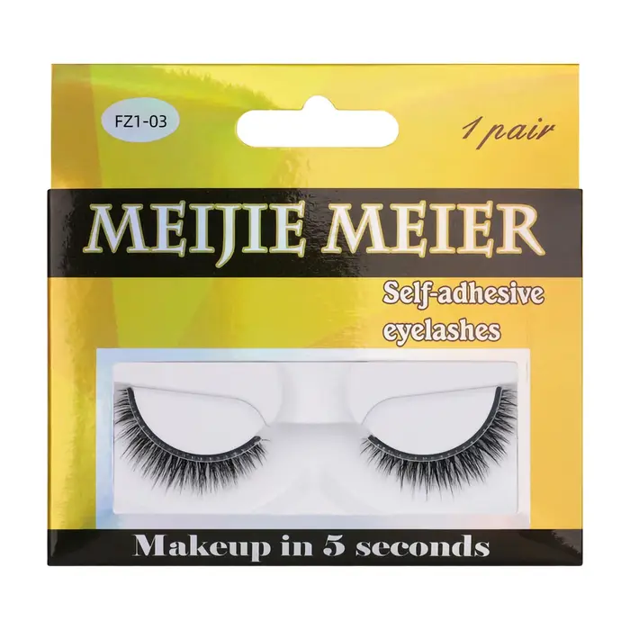 Faux cils auto-adhésifs naturels avec colle facile à retirer pour le maquillage