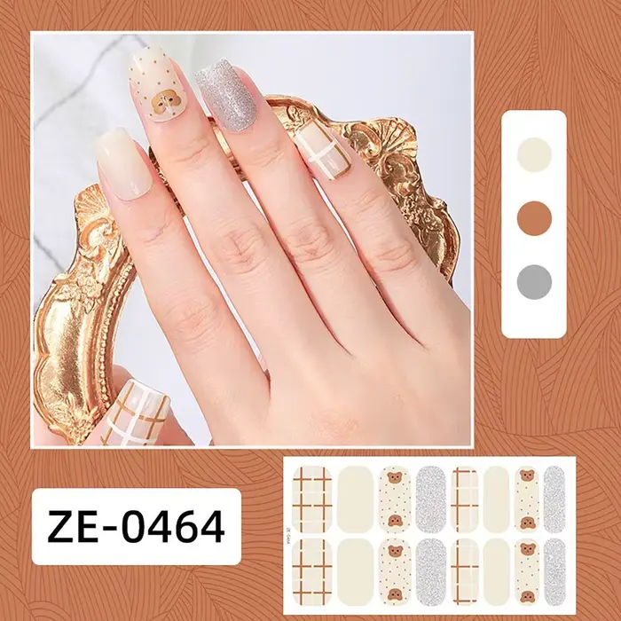 4 sets de 16 bandes de vernis à ongles semi-durcis en gel