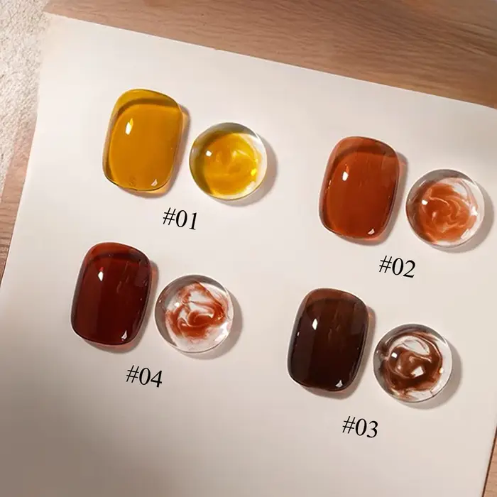MIANEL 10ML Vernis à ongles gel ambre effet coquille Maillard automne pour ongles noirs, pour nail art, fournitures pour ongles