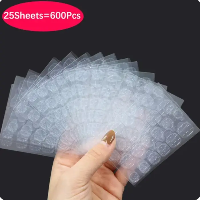 600 pièces Double face colle autocollant pour ongles onglets adhésifs imperméable respirant faux ong