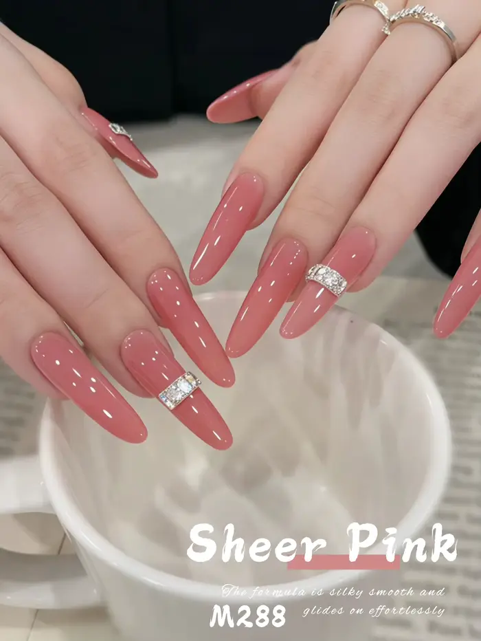 XEIJAYI 15ML 1pc Vernis à ongles gel rose transparent