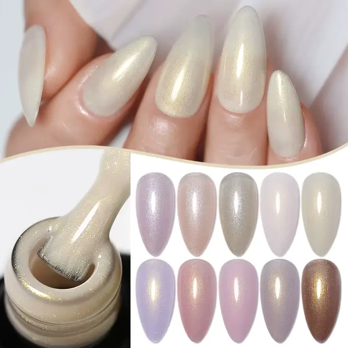 10ml or rose perle coquille Base Gel vernis 10 couleurs Auroras 3D fil