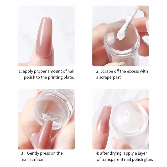 Plaques d'estampage carrées en Silicone pour Nail Art