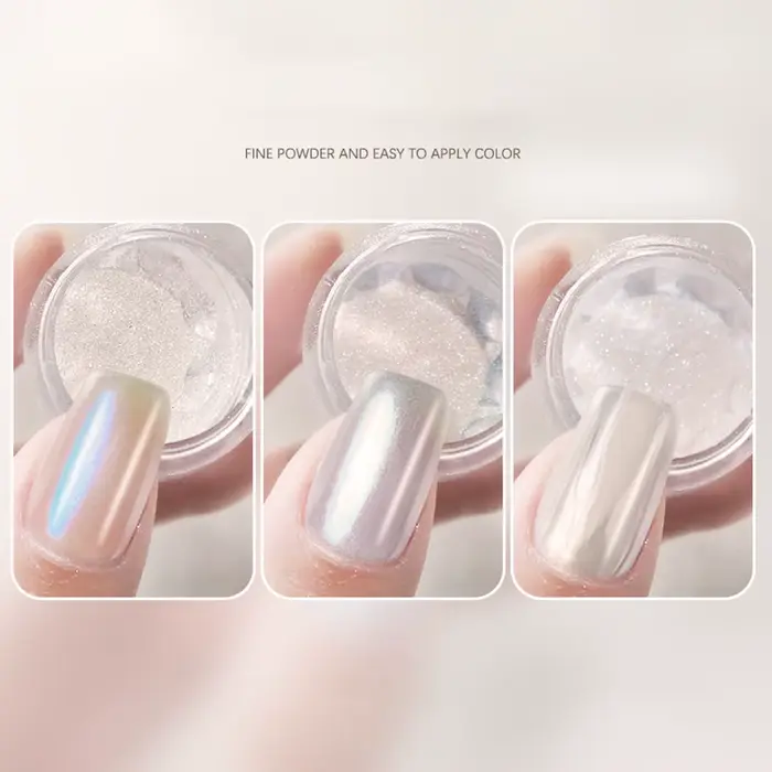 Le "Donut glacé" lueur ongles paillettes Chrome effet de lumière de lune
