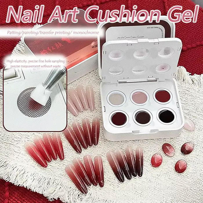 Vernis à ongles gel 6 couleurs rose effet patiné avec coussin d'air