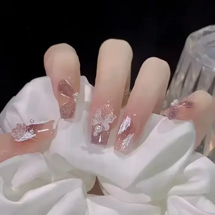 24 pièces ballerine longs carrés ongles conseils faux
