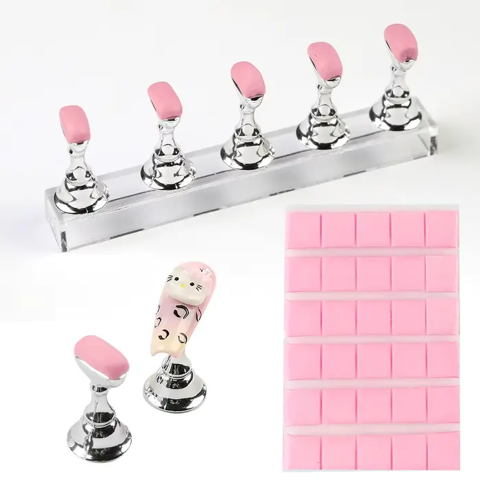 Colle adhésive pour ongles vert rose