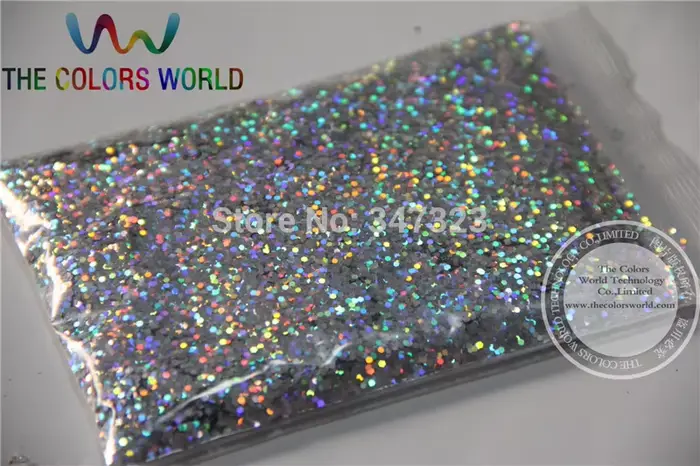 Poudre de paillettes de couleur argent, Laser de 1.0MM, paillettes holographiques pour gel d'ongle o