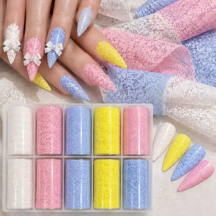 Autocollants pour ongles en dentelle